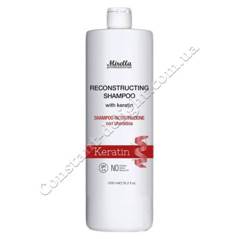 Шампунь для волосся, що відновлює, з кератином Mirella Professional Keratin Reconstructing Shampoo 1000 ml