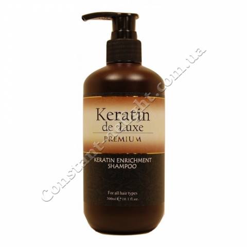 Відновлює шампунь з кератином De Luxe Keratin Premium Enrichment Shampoo 300 ml