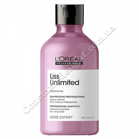 Шампунь для розгладження сухих і неслухняного волосся з кератином L'Oreal Professionnel Serie Expert Liss Unlimited Prokeratin Shampoo 300 ml