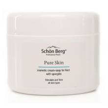 Косметическое крем-мыло для умывания с речной губкой Schön Berg Pure Skin Cream-Soap for Face with Spongilla 120 ml 