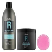 Mirella Professional R Restructure Kit Набор для восстановления волос шампунь+маска+щетка 2x1000 ml