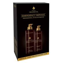 Набір для процедури відновлення дуже пошкодженого волосся L'ANZA Keratin Healing Oil Emergency Service Backbar Kit 500 ml+296 ml