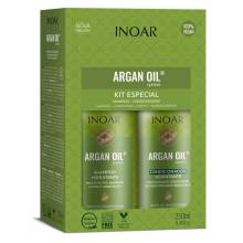 Набор для увлажнения волос и жирной кожи головы Inoar Argan Oil System Kit Especial 2x250 ml