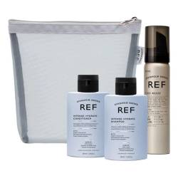 Дорожній набір для зволоження волосся (шампунь+кондиціонер+мус) REF Trevel Mesh Bag Intense Hydrate 2x100/250 ml