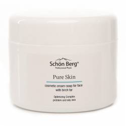 Косметическое крем-мыло для умывания с березовым дегтем Schön Berg Pure Skin Cream-Soap for Face with Birch Tar 120 ml
