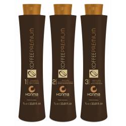 Набір для кератинового випрямлення волосся Honma Tokyo Coffee Premium All liss Kit 3x30 ml