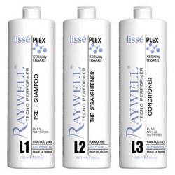 Набор для выпрямления волос Raywell Lisse Plex KERATIN LISSAGE Kit 3x1000 ml