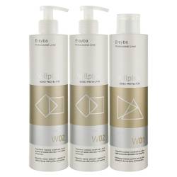 Набір для захисту та відновлення волосся як під час так і після фарбування Erayba Wellplex Salon Kit 3x500 ml