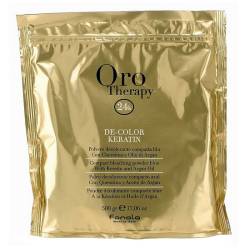 Осветляющий порошок для волос с микрочастицами золота и кератином (голубой) Fanola Oro Therapy Color Keratin 500 g