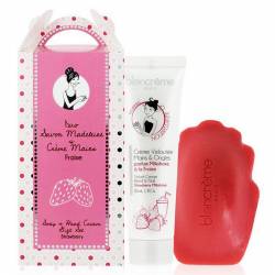 Подарочный набор для рук мыло и крем Клубника Blancrème Soap+Hand Cream Gift Set Strawberry