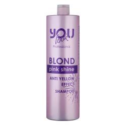 Шампунь для сохранения цвета и нейтрализации желто-оранжевых оттенков You look Professional Pink Shine Shampoo 1000 ml