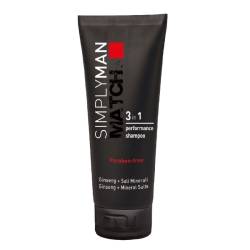 Шампунь для волос с антибактериальным эффектом Nouvelle Simply Man Performance Shampoo 3 in1, 200 ml